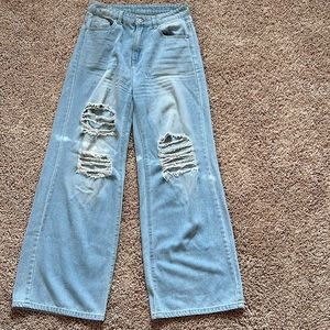 SHEIN white washed Flared Jeans